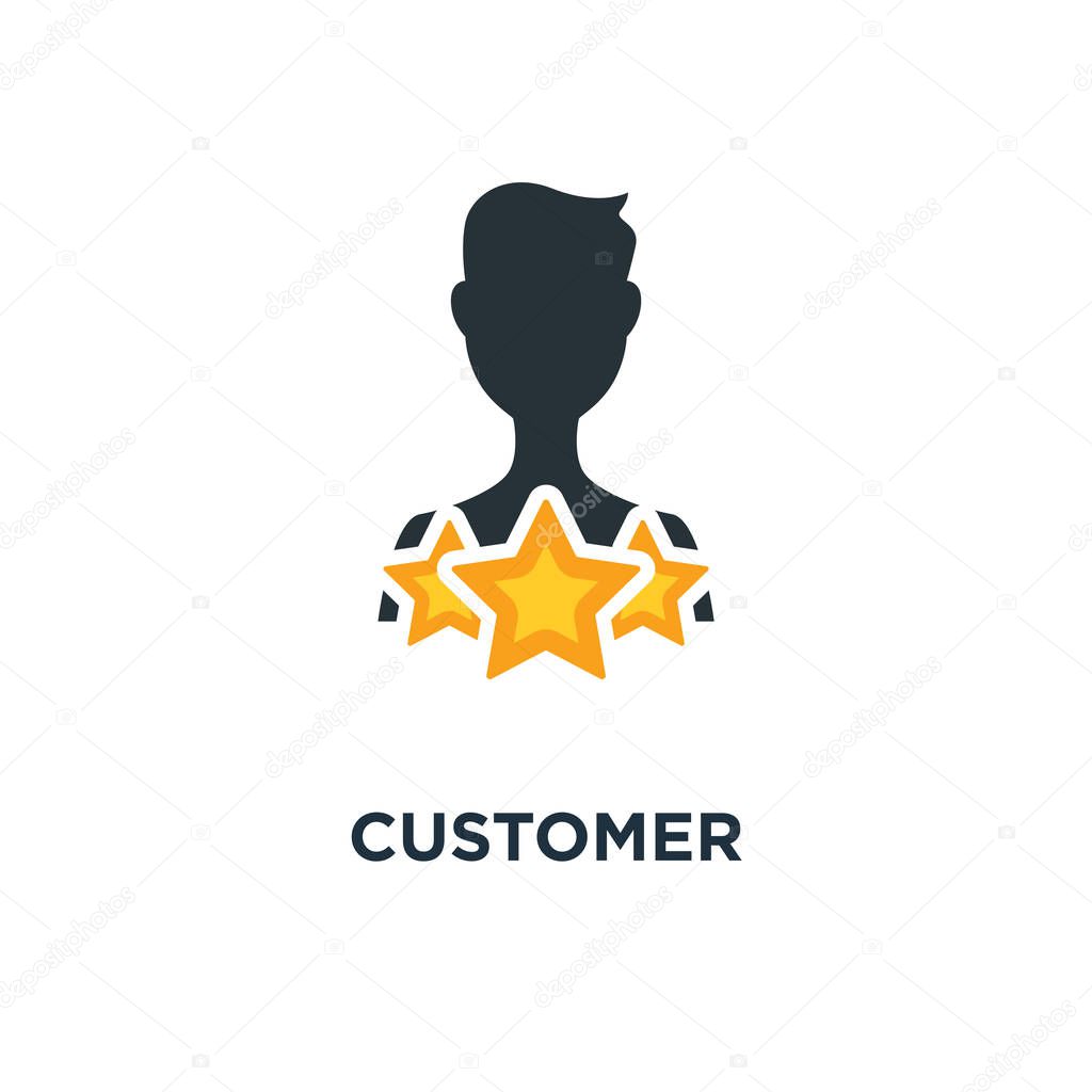 Customer satisfaction on white icon. customer satisfaction on white concept symbol design, vector illustration