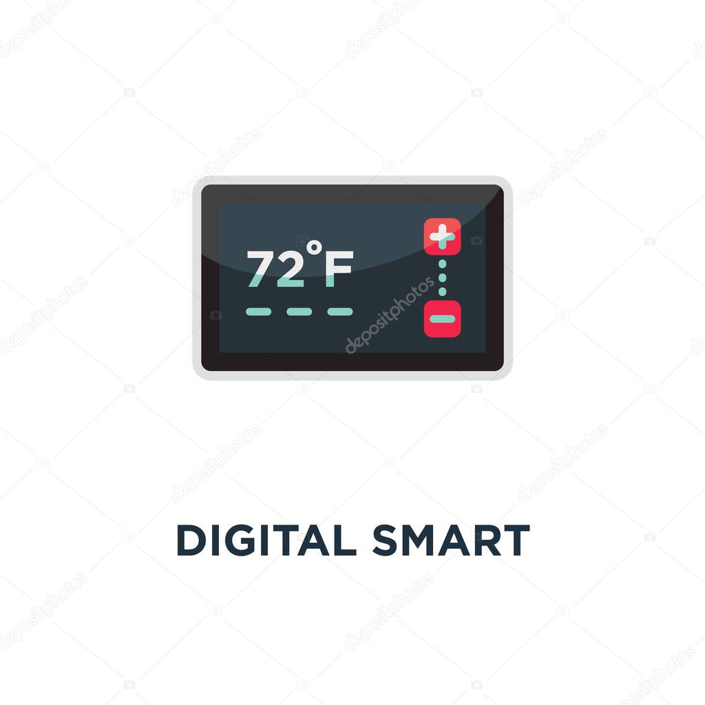 digital smart thermostat icon. digital smart thermostat concept symbol design, vector illustration
