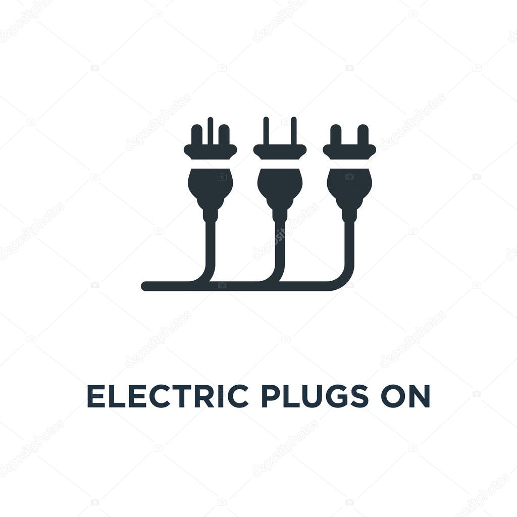 electric plugs on white icon. electric plugs on white concept symbol design, vector illustration