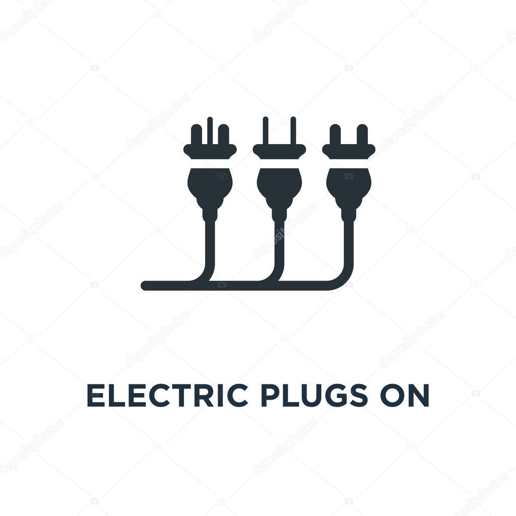 Electric plugs on white icon. electric plugs on white concept symbol design, vector illustration