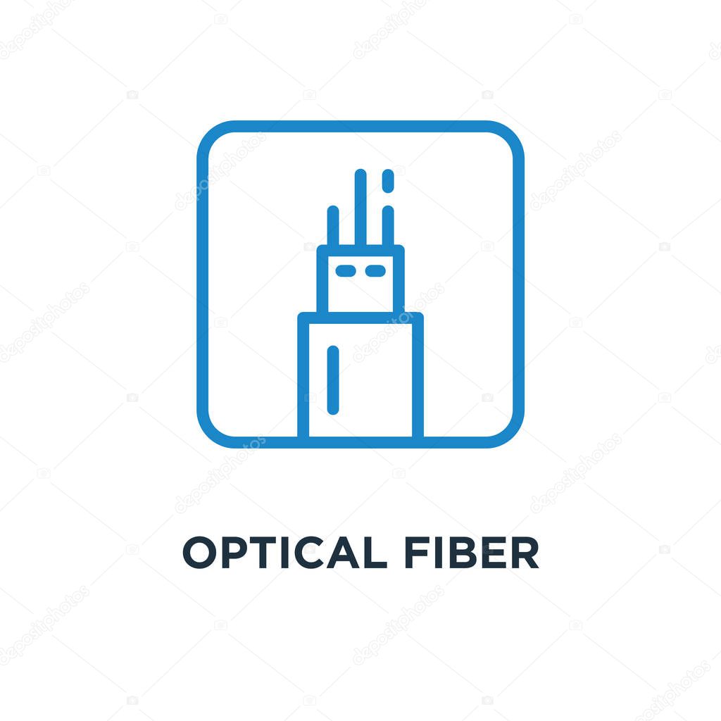 Optical fiber icon. on white concept symbol design, vector illustration