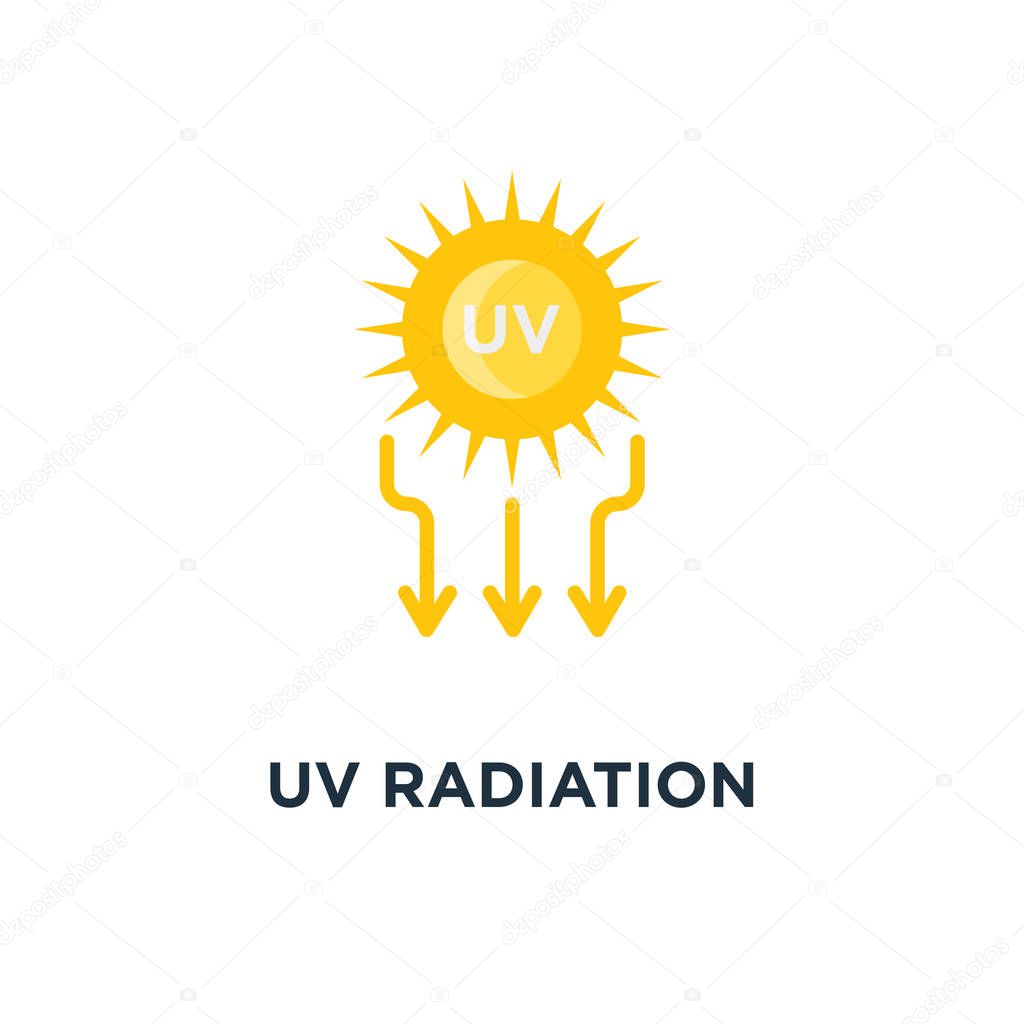 Uv radiation icon. solar ultraviolet concept symbol design, vector illustration