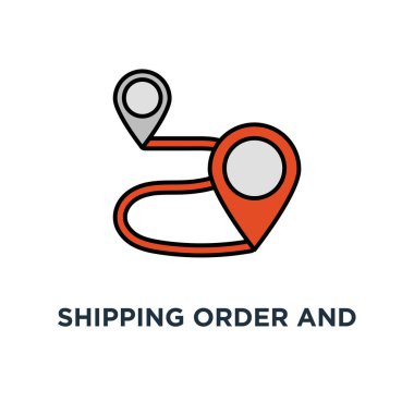 sipariş ve teslimat hizmetleri simgesi nakliye. tehcir kavramı sembol tasarımı, ulaşım şirket elemanları, dağıtım, parsel Anahat vektör çizim izleme