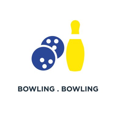 Bovling. bowling topu simgesi. bowling oyunu, spor kavram sembolü tasarım, illüstrasyon vektör
