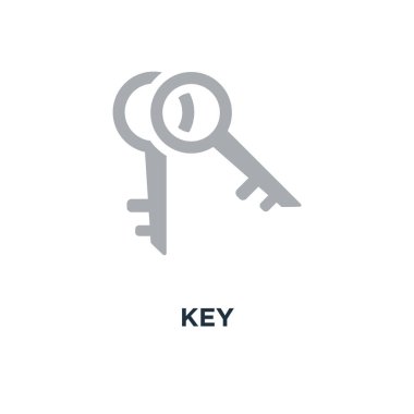 anahtar simgesi. anahtar. koruma ve güvenlik kavramı sembol tasarımı, kilit vektör çizim