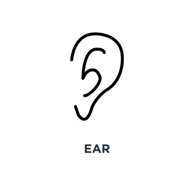 Kulak simgesi. kulak konsept sembol tasarımı, vektör çizim