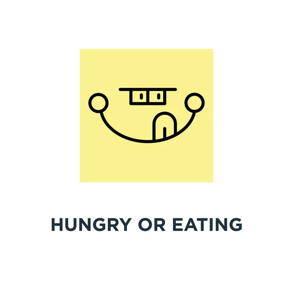 Hambre Comer Cara Emoji Dibujos Animados Estilo Simple Diseño Gráfico — Vector de stock