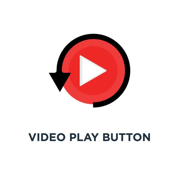 Video Play Button Simple Replay Icon Symbol Style Trend Modern — Stock Vector