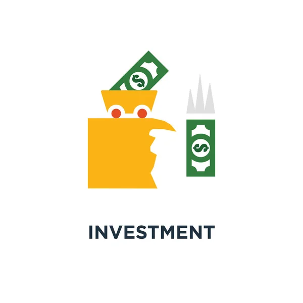 Ikona Ostrożności Inwestycji Pieniądze Strata Symbol Koncepcja Oceny Ryzyka Długu — Wektor stockowy