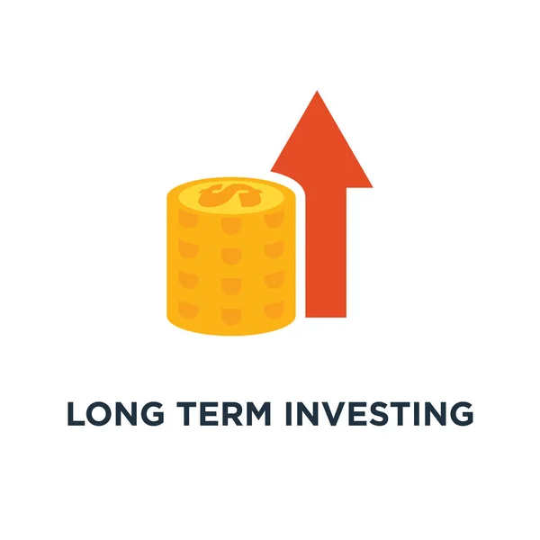 Długi Termin Inwestycyjnej Strategii Ikona Wzrost Dochodów Sprawozdanie Finansowe Poprawy — Wektor stockowy