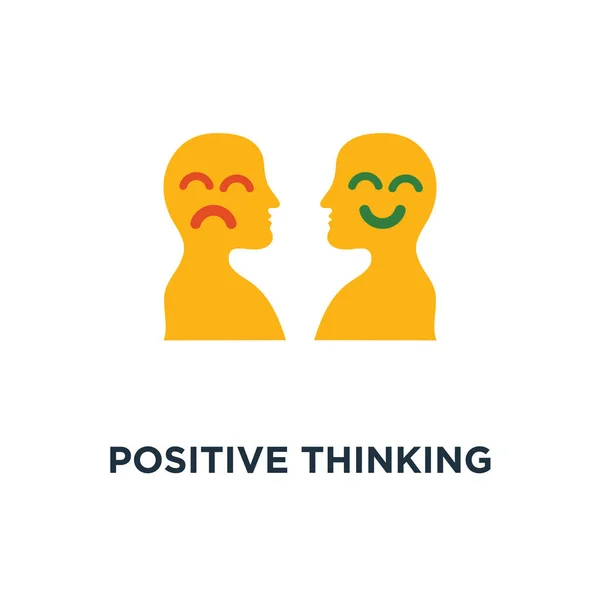 Positive Thinking Icon Negative Emotion Poor Service Quality Optimism Attitude — Stock Vector