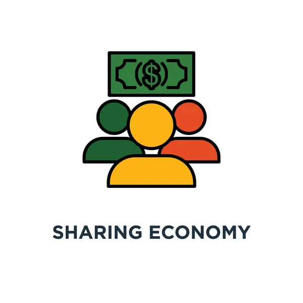 Icona Della Sharing Economy Gestione Finanziaria Progettazione Simboli Ricerca Mercato — Vettoriale Stock