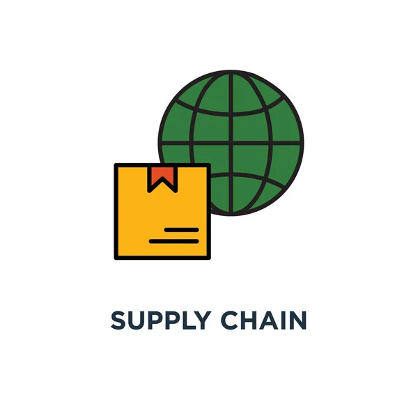 Supply Chain Distributie Magazijn Pictogram Snel Bestelwagen Ontvangen Vak Punt — Stockvector