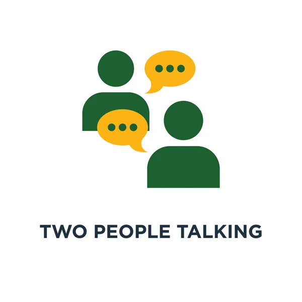 Deux Personnes Parlant Icône Discussion Concept Projet Conception Symbole Communication — Image vectorielle
