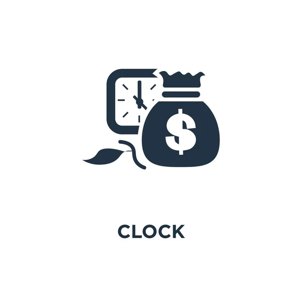 Icona Dell Orologio Periodo Finanziario Pianificazione Bilancio Spese Progettazione Simboli — Vettoriale Stock