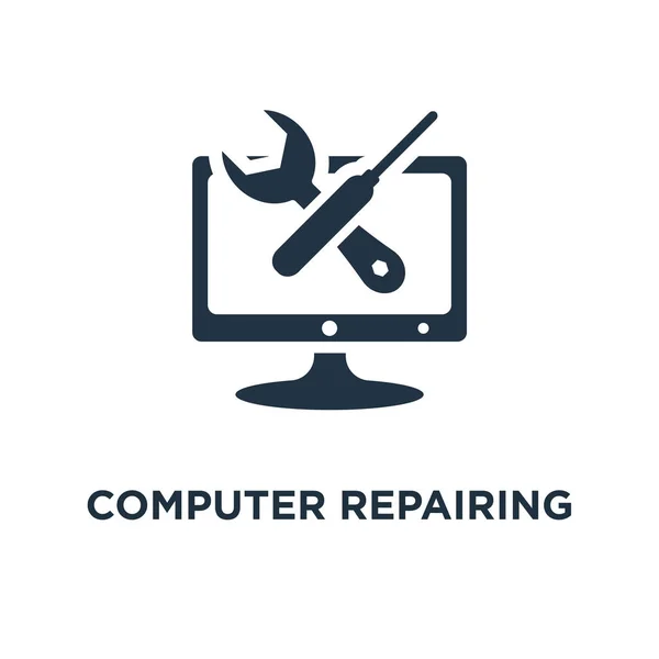 Icono Reparación Computadora Compatible Con Diseño Símbolos Concepto Servicios Desarrollo — Archivo Imágenes Vectoriales