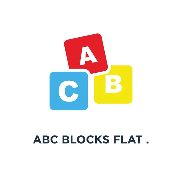 Blocos Abc Plana Cubos Alfabeto Com Ícone Letras Design Símbolo — Vetor de Stock