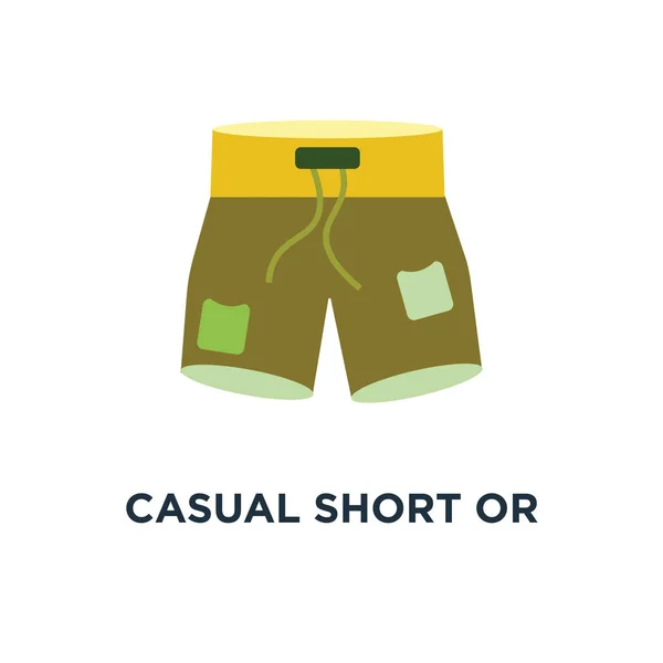 Casual Short Pants Icon Clothing Fashion Wear Template Concept Symbol — Stock Vector