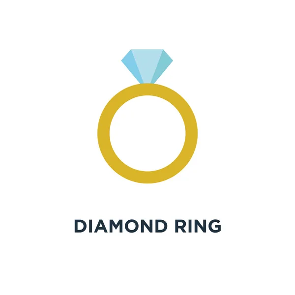 Diamantring Symbol Hochzeit Oder Verlobung Diamantring Konzept Symboldesign Vektorillustration — Stockvektor