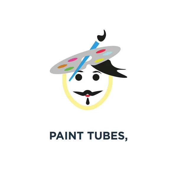Tubos Pintura Ícone Artístico Colorido Design Símbolo Conceito Trabalho Criativo — Vetor de Stock