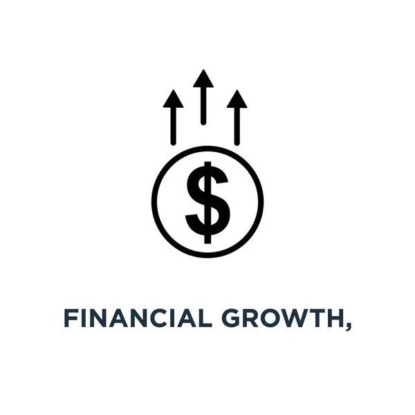 Crescita Finanziaria Icona Del Segno Lineare Eps10 Modificabili Concept Symbol — Vettoriale Stock