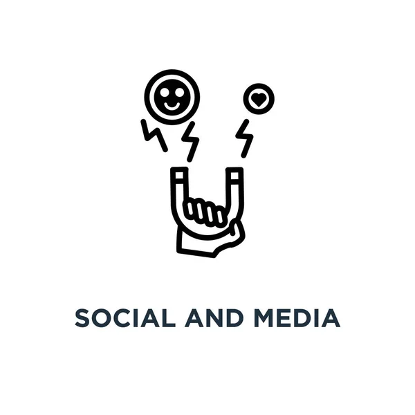 Sociale Media Invloed Lineaire Teken Pictogram Bewerkbare Eps10 Concept Symbool — Stockvector