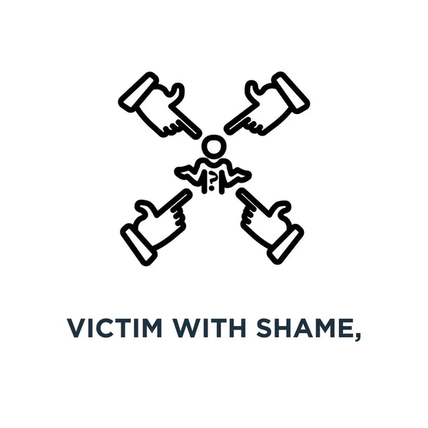 Victim Shame Victim Bullying Linear Sign Icon Editable Eps10 Concept — Stock Vector