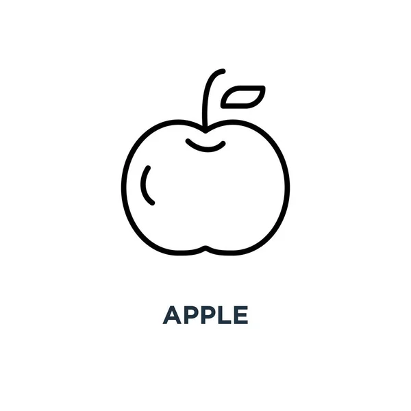 Значок Apple Ілюстрація Лінійного Простого Елемента Концепція Apple Контурний Дизайн — стоковий вектор