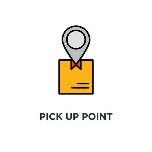 Pick Point Icon Receive Order Hands Holding Box Concept Symbol Stock Illustration