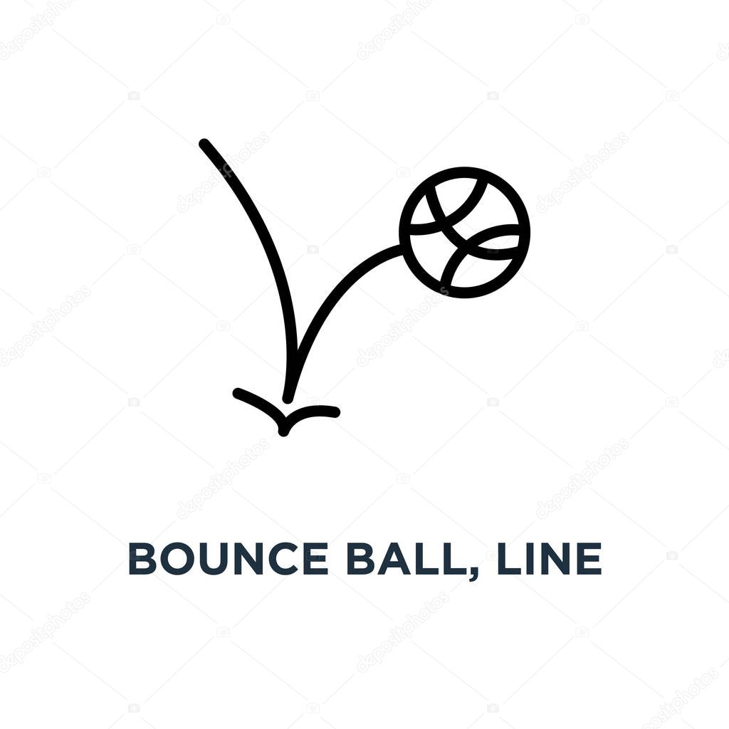 Bounce ball, line sign icon. eps10 concept symbol design, vector illustration