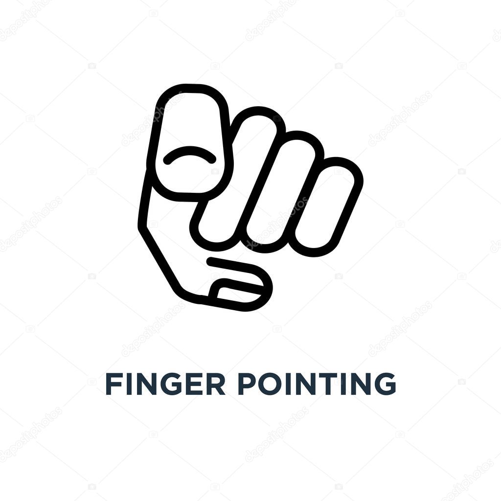 finger pointing icon. finger pointing concept symbol design, vector illustration