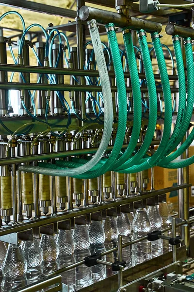 Planta Agua Potable Pura Transportador Trabajo Empresa Las Botellas Litro — Foto de Stock