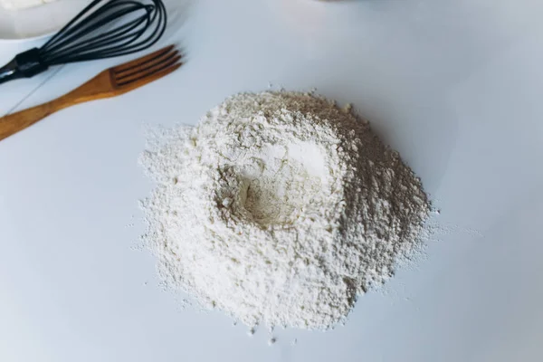 Ingredients Baking White Table — Stock Photo, Image