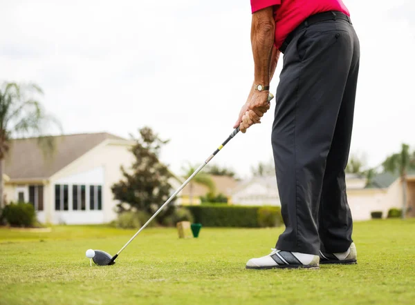 Uomo Anziano Attivo Golf — Foto Stock