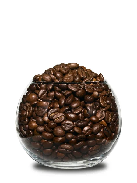 유리에 커피 콩 — 스톡 사진