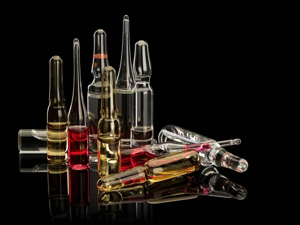 Group of color ampoules with medicine — Stock Photo, Image