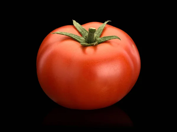 Fruit Large Fresh Tomato Isolated Black — Stock Photo, Image