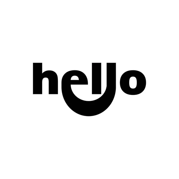 Hej Med Leende Logotypdesign — Stock vektor