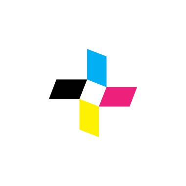 Cmyk renkli logo tasarımı ile 3d Plus