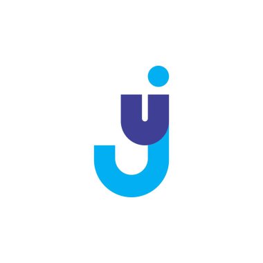 Mektup Uj logo tasarım vektörü