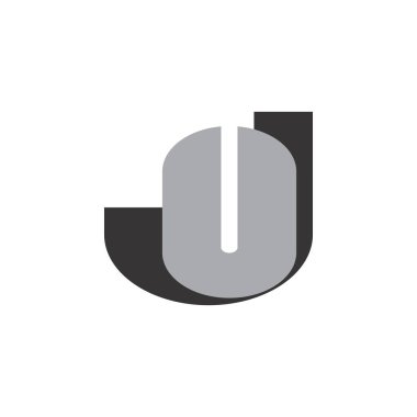 Mektup Uj logo tasarım vektörü