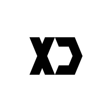 Xd logo harf tasarım vektörü