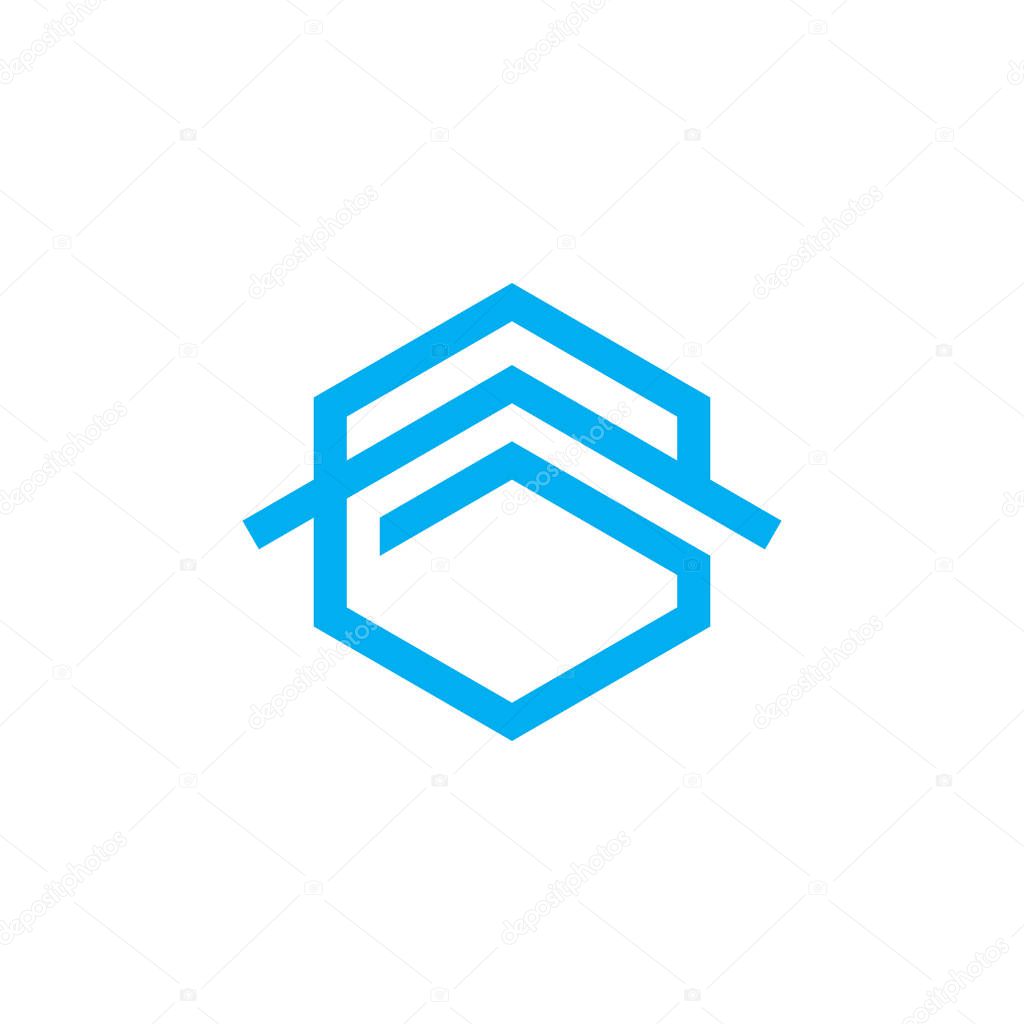 G letter with Roof logo design vector