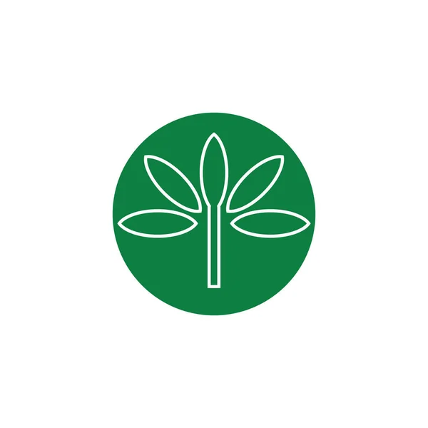 Cerchio Con Disegno Del Logo Leaf — Vettoriale Stock