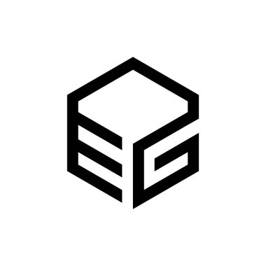 Harf Eg logo tasarımı ile Altıgen