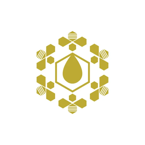 Golden Honey logo tasarım vektörü