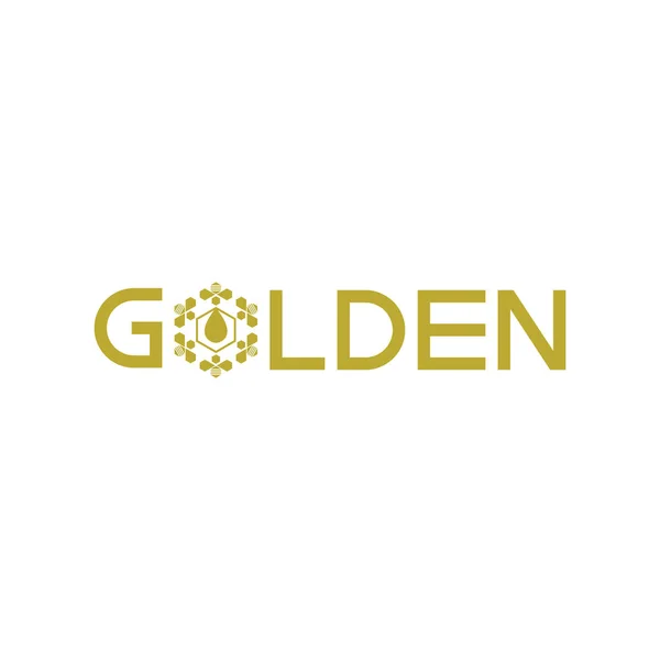Mel dourado logotipo vetor de design — Vetor de Stock