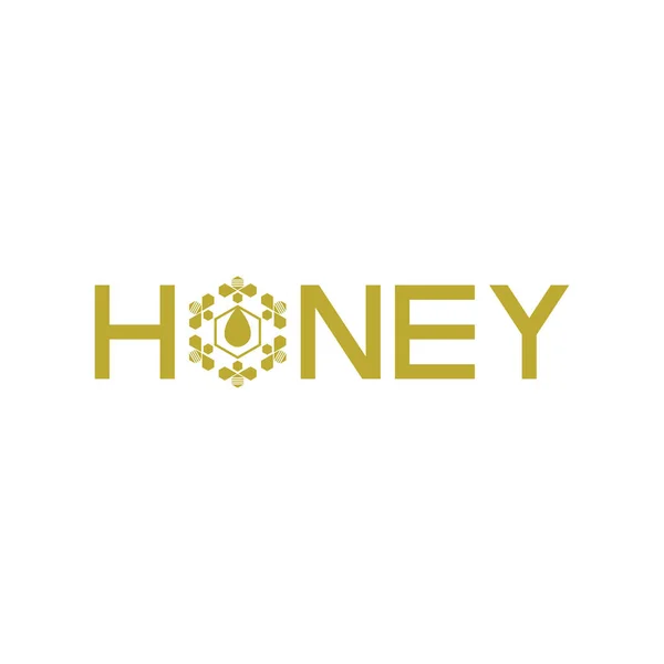 Golden Honey logo design vektor — Stock vektor