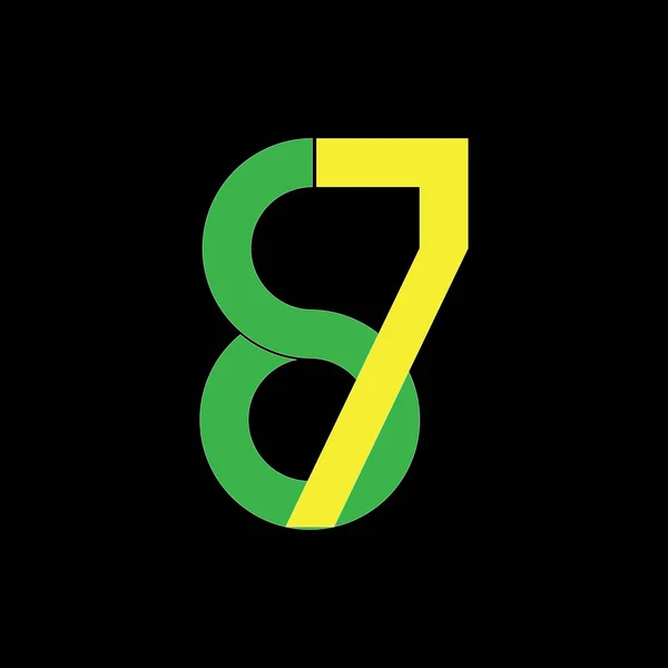 Lettera 87 logo design vettoriale — Vettoriale Stock