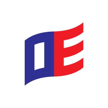 Oe logo tasarım vektörü ile bayrak